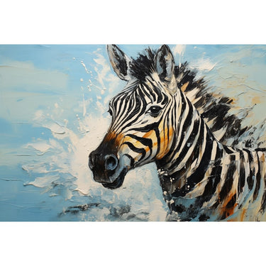 tableau tete de zebre en relief